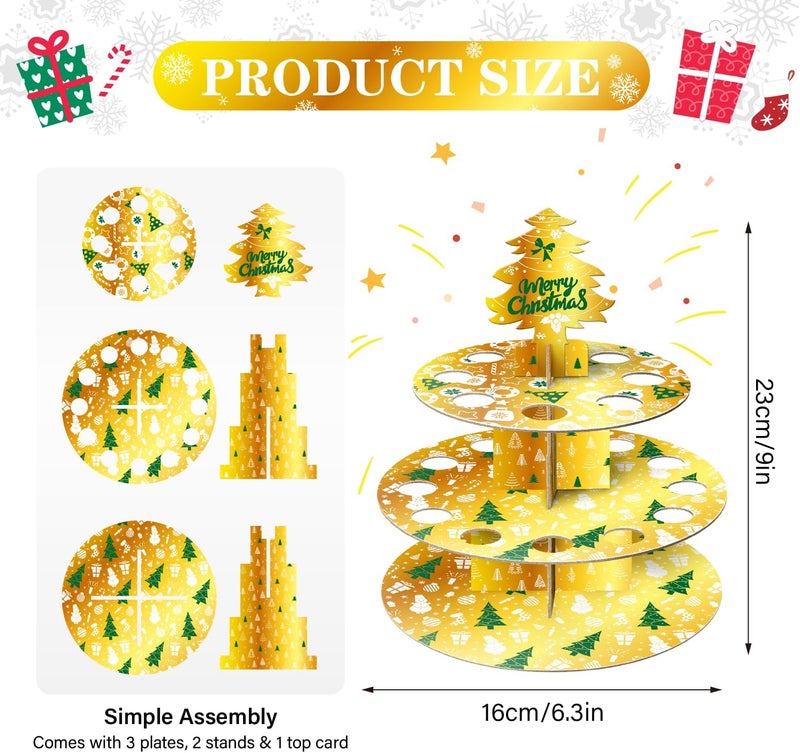 Jaywayang Cardboard Christmas Money Holder with 24 Holes, Gold Green Cash Holder for Placing Money Gifts Xmas Table Decorations. - Image 2